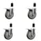 Service Caster 5'' SS Gray Poly Swivel 1-1/2'' Expanding Stem Caster Set Total Lock Brake, 4PK SCC-SSEXTTL20S514-PPUB-112-4 - alternate 1
